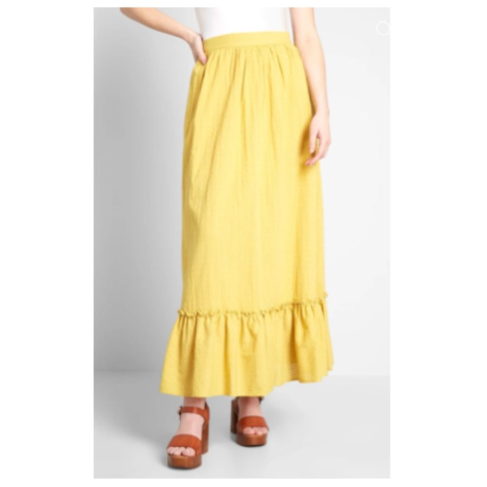 NWT ModCloth Maxi Skirt in Mustard Yellow